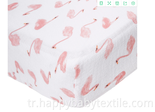 Bebek pamuklu muslin beşik sayfası Baby Cotton Muslin Crib Sheet